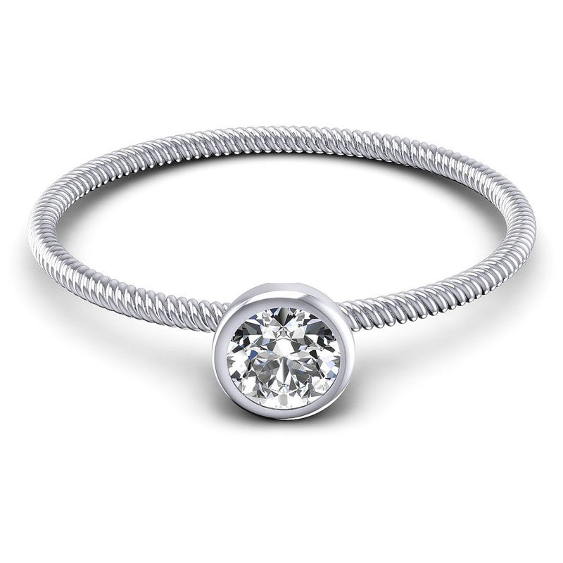 Round Cut Diamonds Solitaire Ring in 14KT Yellow Gold