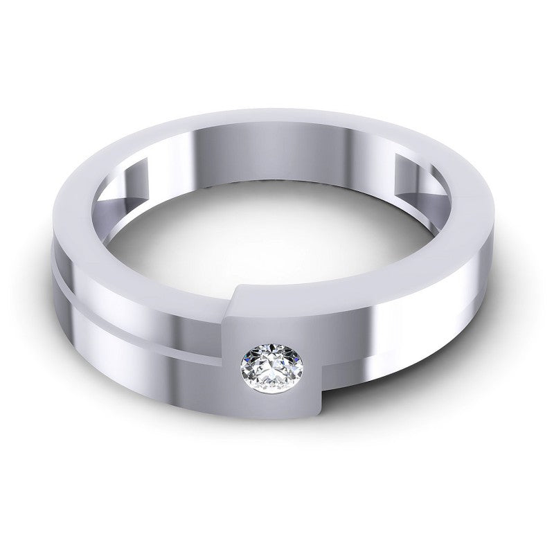 Round Cut Diamonds Mens Ring in 14KT Yellow Gold