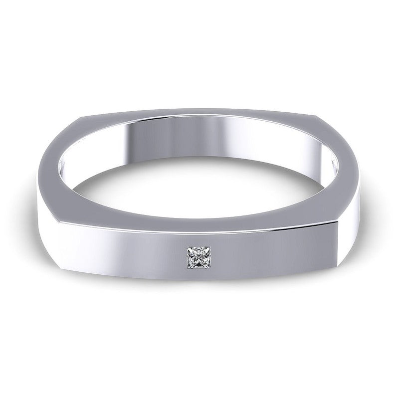 Round Cut Diamonds Mens Ring in 14KT Yellow Gold