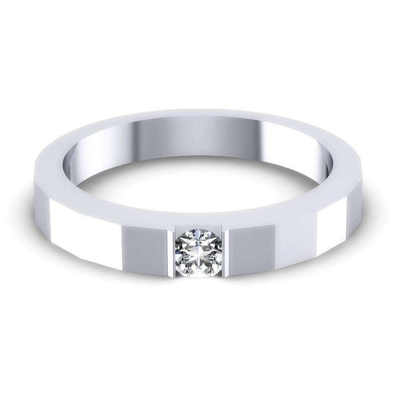 Round Cut Diamonds Mens Ring in 14KT Yellow Gold
