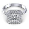 Princess and Round Diamonds 1.00CT Halo Ring in 14KT Yellow Gold