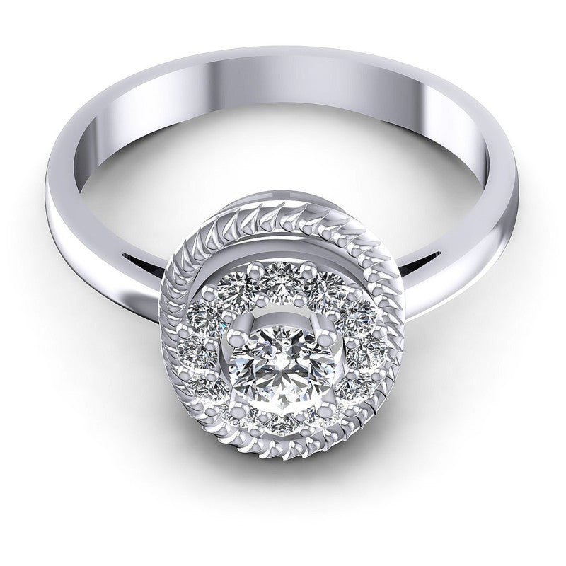 Round Diamonds 0.50CT Halo Ring in 14KT Yellow Gold