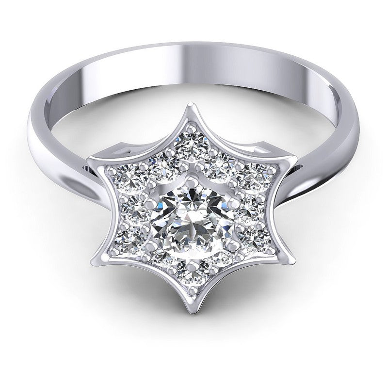 Round Diamonds 0.70CT Halo Ring in 14KT Yellow Gold