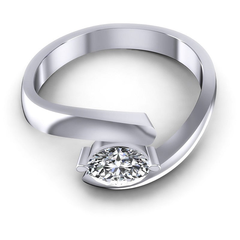Oval Diamonds 0.35CT Solitaire Ring in 14KT Yellow Gold