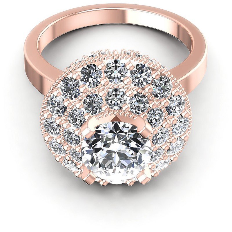 Round Diamonds 1.90CT Antique Ring in 18KT Yellow Gold