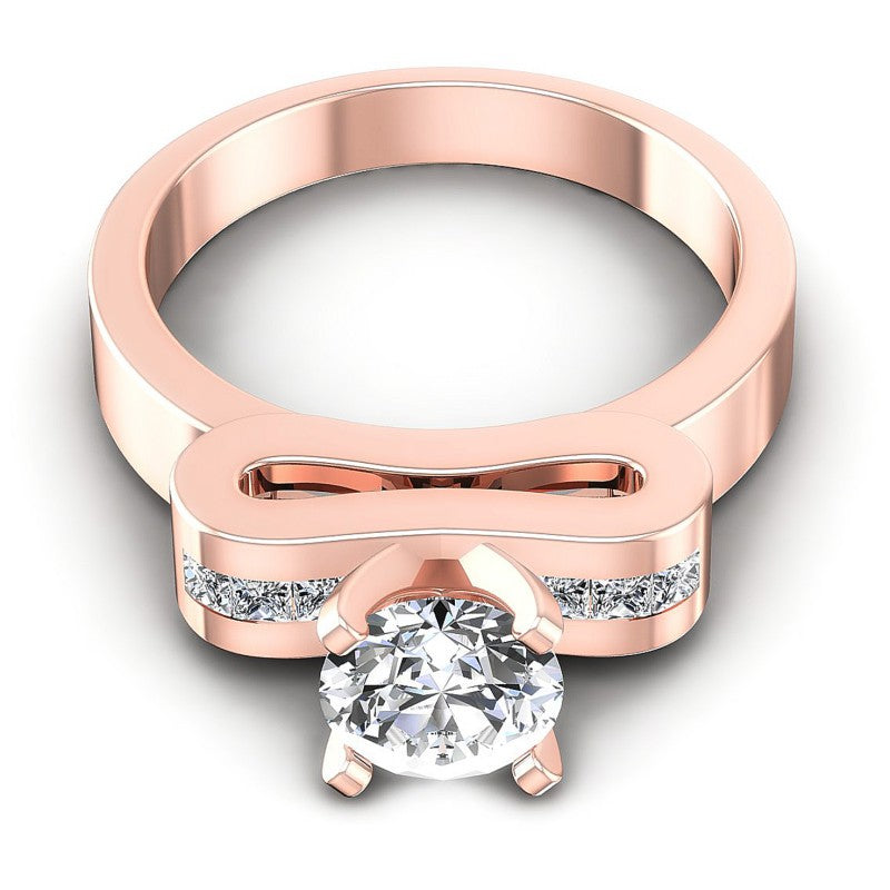 Princess and Round Diamonds 0.50CT Engagement Ring in 18KT Yellow Gold
