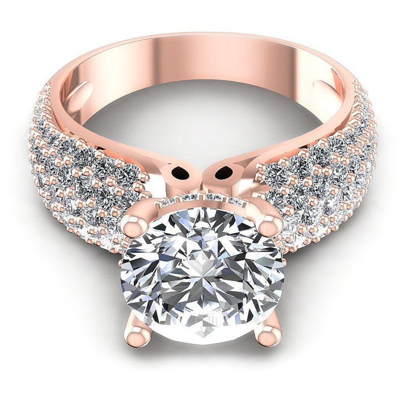 Round Diamonds 1.35CT Engagement Ring in 18KT Yellow Gold