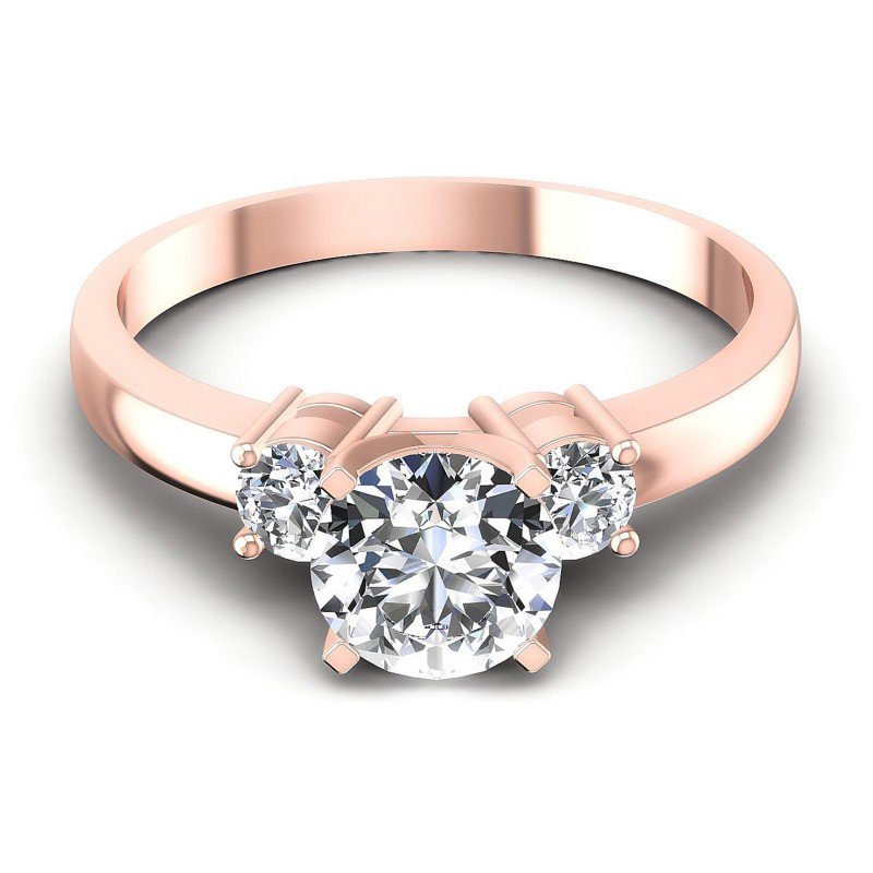 Round Diamonds 0.80CT Three Stone Ring in 18KT Yellow Gold