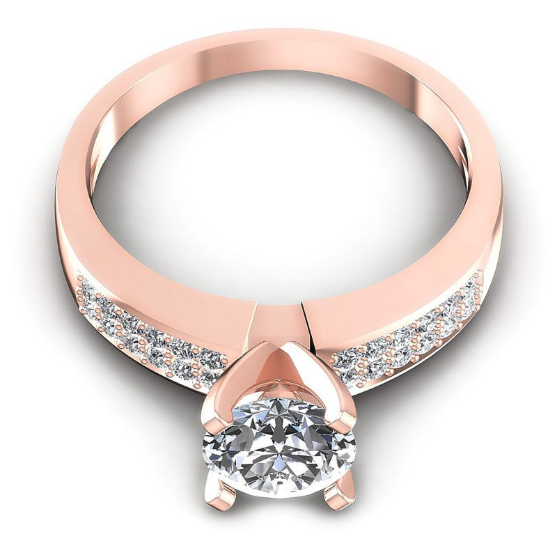 Round Diamonds 0.55CT Engagement Ring in 18KT Yellow Gold
