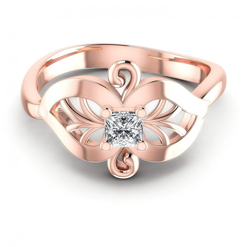 Princess Diamonds 0.24CT Solitaire Ring in 18KT Yellow Gold