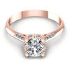 Round and Cushion Diamonds 0.50CT Engagement Ring in 18KT Yellow Gold