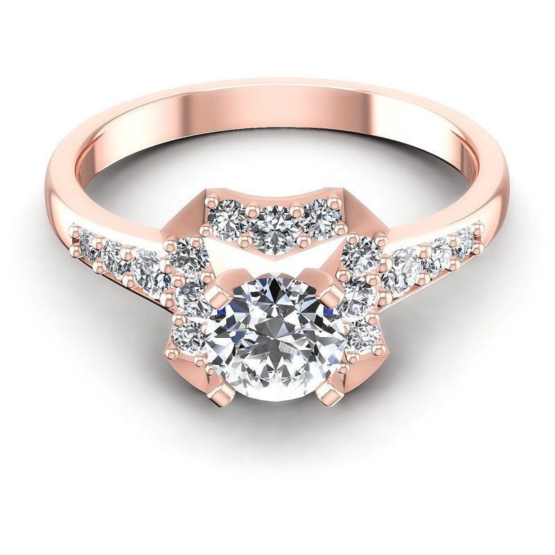Round Diamonds 0.85CT Halo Ring in 18KT Yellow Gold