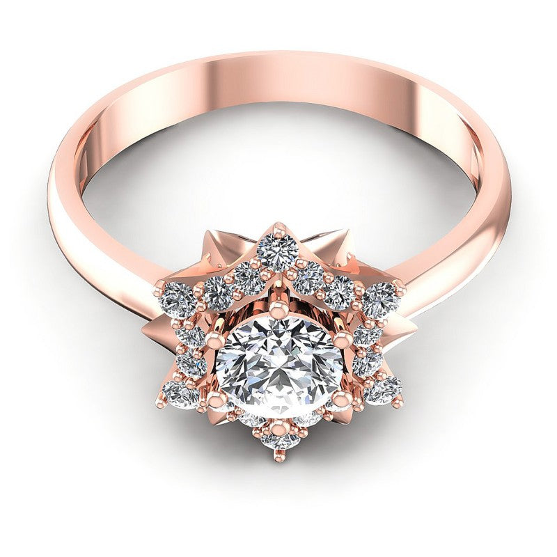 Round Diamonds 0.60CT Halo Ring in 18KT Yellow Gold