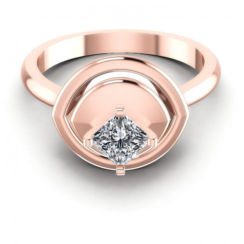 Princess Diamonds 0.35CT Solitaire Ring in 18KT Yellow Gold