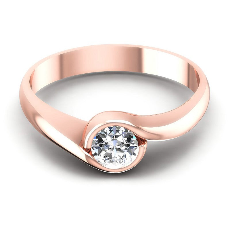 Round Diamonds 0.35CT Solitaire Ring in 18KT Yellow Gold