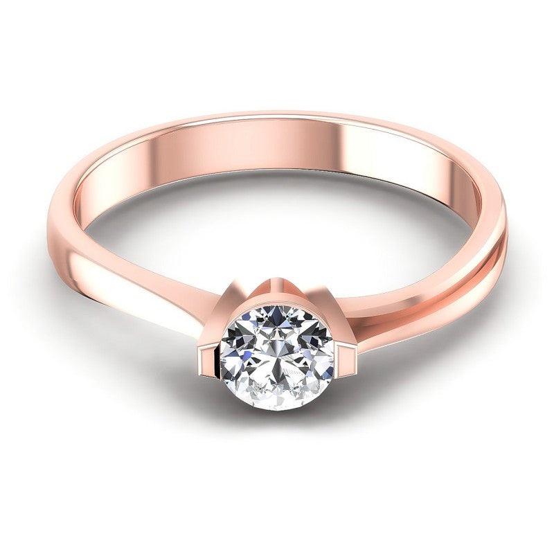 Round Diamonds 0.35CT Solitaire Ring in 18KT Yellow Gold