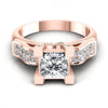 Princess and Round Diamonds 0.85CT Engagement Ring in 18KT Yellow Gold