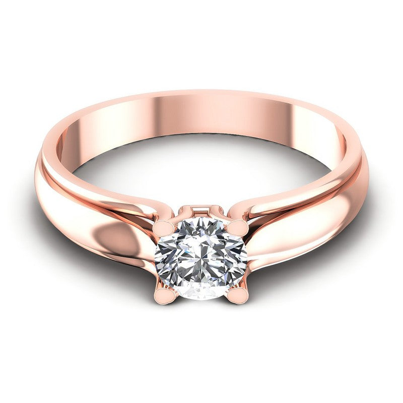 Round Diamonds 0.35CT Solitaire Ring in 18KT Yellow Gold