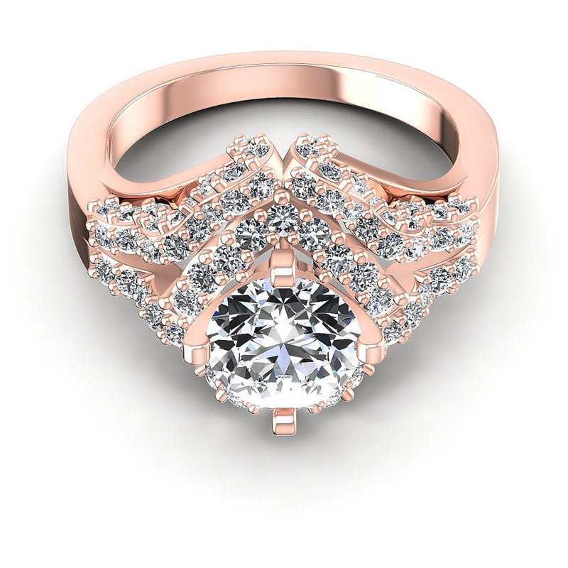 Round Cut Diamonds Halo Ring in 18KT Yellow Gold