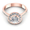 Round Diamonds 0.75CT Halo Ring in 18KT Yellow Gold