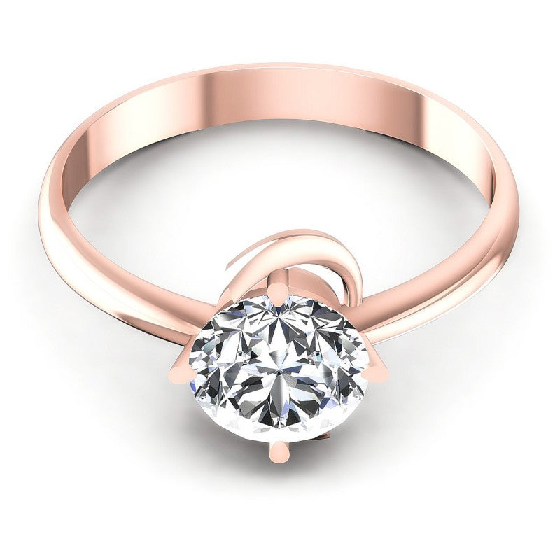 Round Cut Diamonds Solitaire Ring in 18KT Yellow Gold
