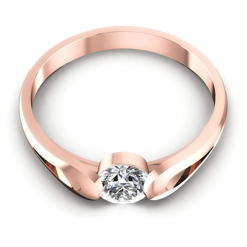 Round Cut Diamonds Solitaire Ring in 18KT Yellow Gold