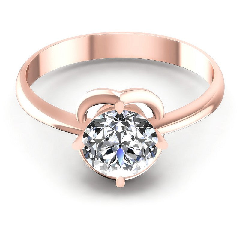 Round Cut Diamonds Solitaire Ring in 18KT Yellow Gold