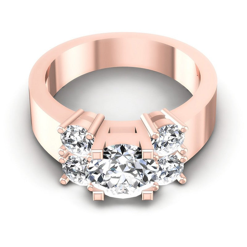 Round Cut Diamonds Engagement Ring in 18KT Yellow Gold