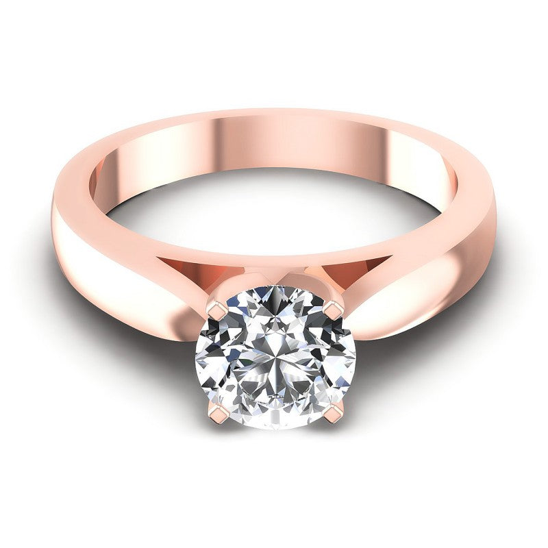 Round Cut Diamonds Solitaire Ring in 18KT Yellow Gold