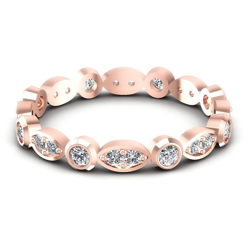 Round Cut Diamonds Eternity Ring in 18KT Yellow Gold