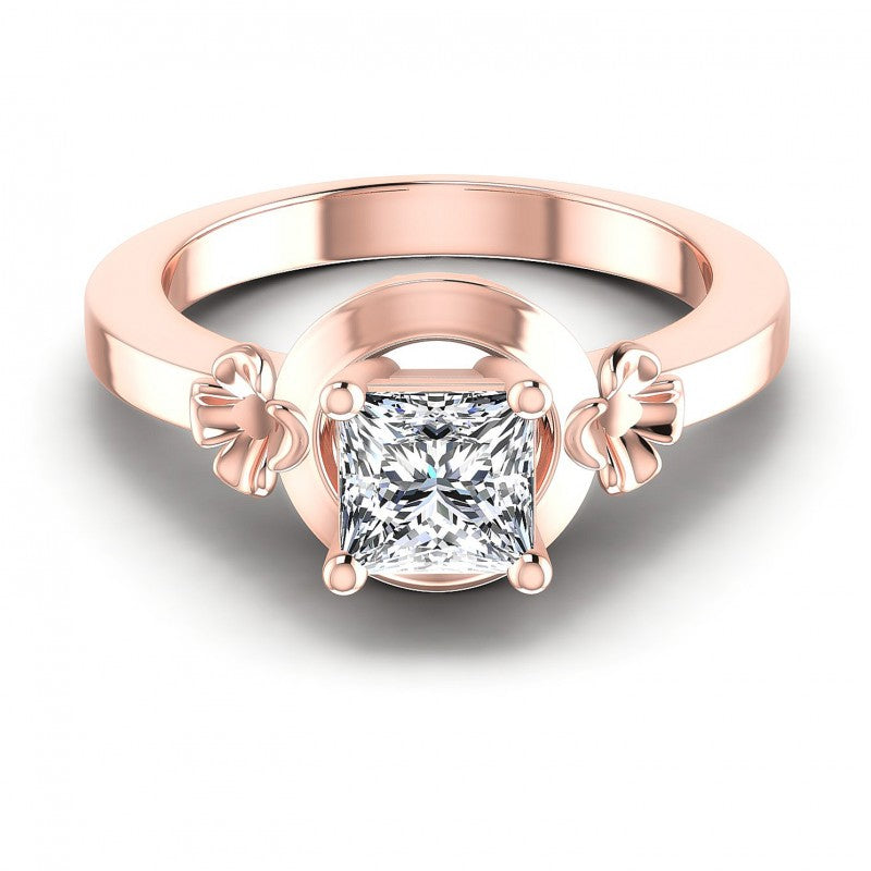Princess Cut Diamonds Solitaire Ring in 18KT Yellow Gold