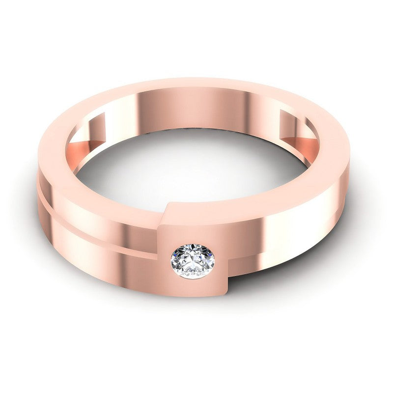 Round Cut Diamonds Mens Ring in 18KT Yellow Gold