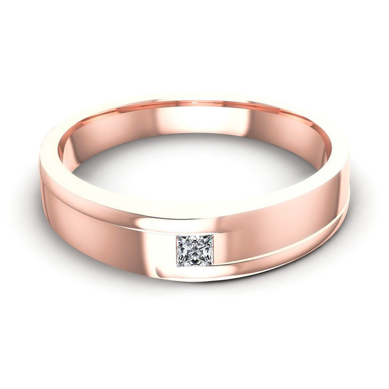Princess Cut Diamonds Mens Ring in 18KT Yellow Gold