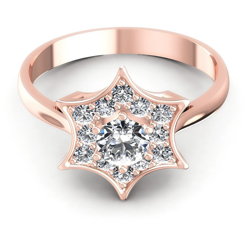 Round Diamonds 0.70CT Halo Ring in 18KT Yellow Gold