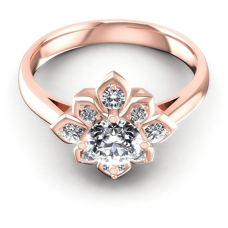Round Diamonds 0.60CT Engagement Ring in 18KT Yellow Gold