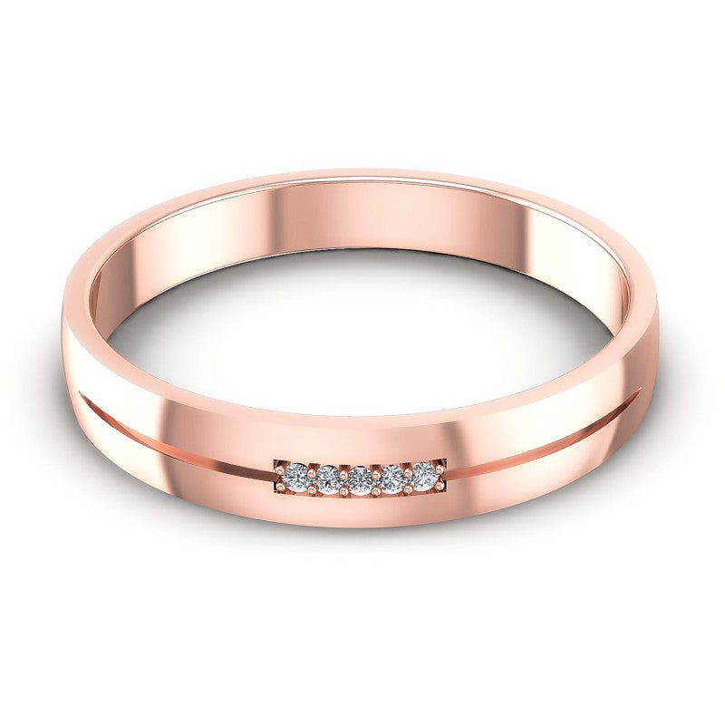 Round Diamonds 0.05CT Diamonds Wedding Band in 18KT Yellow Gold