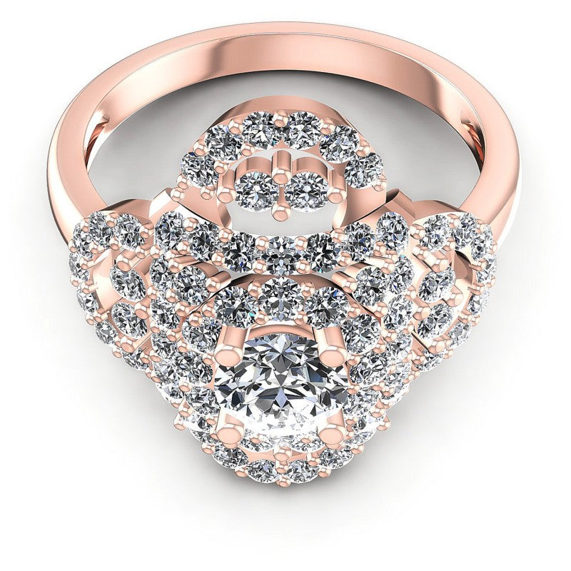 Round Diamonds 1.50CT Halo Ring in 18KT Yellow Gold