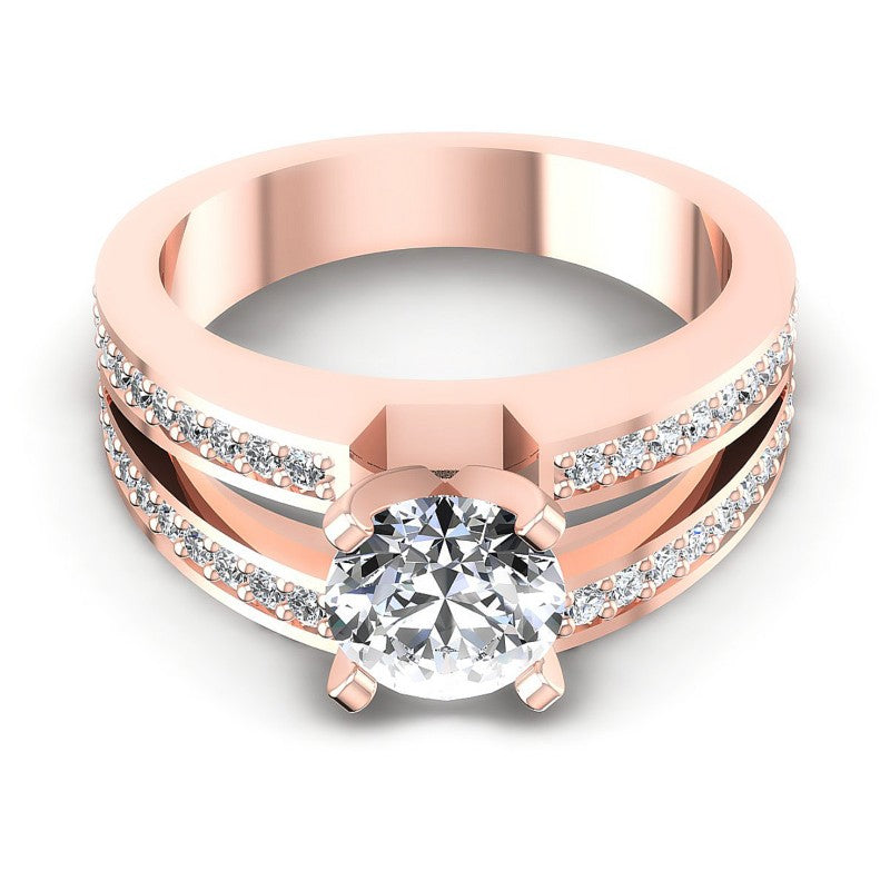 Round Diamonds 0.80CT Engagement Ring in 18KT Yellow Gold