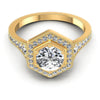 Round Diamonds 0.85CT Antique Ring in 14KT Yellow Gold