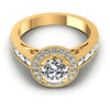 Baguette and Round Diamonds 1.10CT Antique Ring in 14KT Yellow Gold