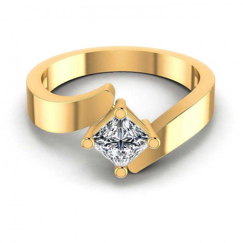 Princess Diamonds 0.35CT Solitaire Ring in 14KT Yellow Gold