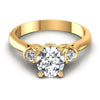 Round and Oval Diamonds 1.15CT Three Stone Ring in 14KT Yellow Gold