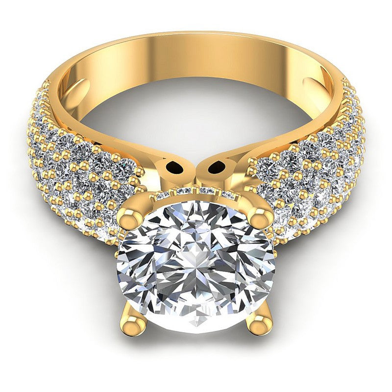 Round Diamonds 1.35CT Engagement Ring in 14KT Yellow Gold