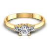 Cushion Diamonds 0.50CT Three Stone Ring in 14KT Yellow Gold