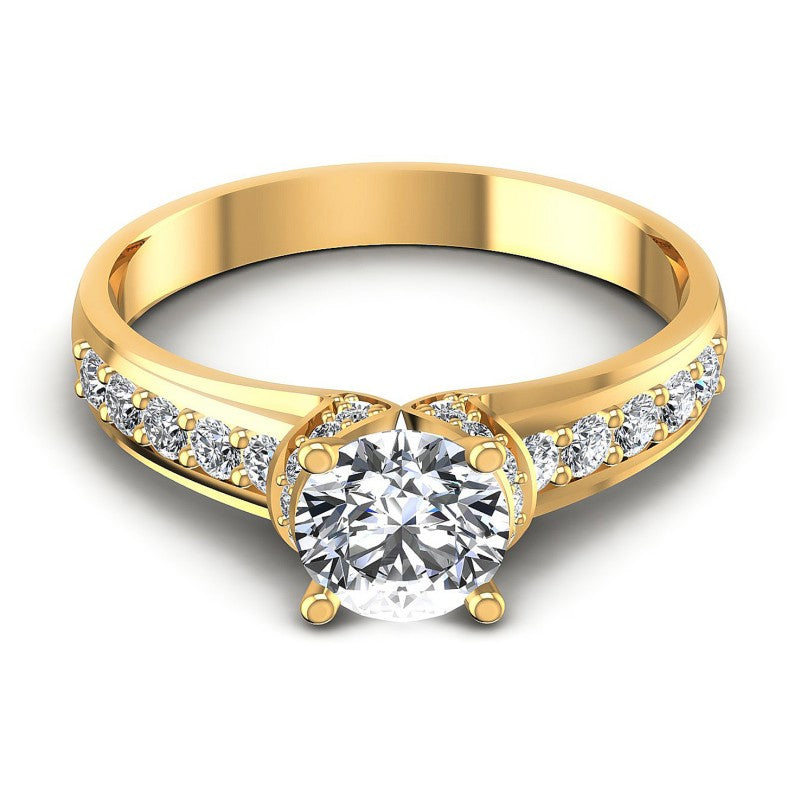 Round Diamonds 0.75CT Engagement Ring in 14KT Yellow Gold