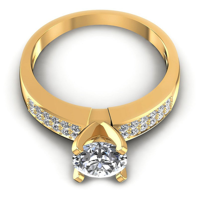Round Diamonds 0.55CT Engagement Ring in 14KT Yellow Gold