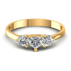 Round and Heart Diamonds 0.70CT Three Stone Ring in 14KT Yellow Gold