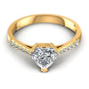 Round and Heart Diamonds 0.55CT Engagement Ring in 14KT Yellow Gold