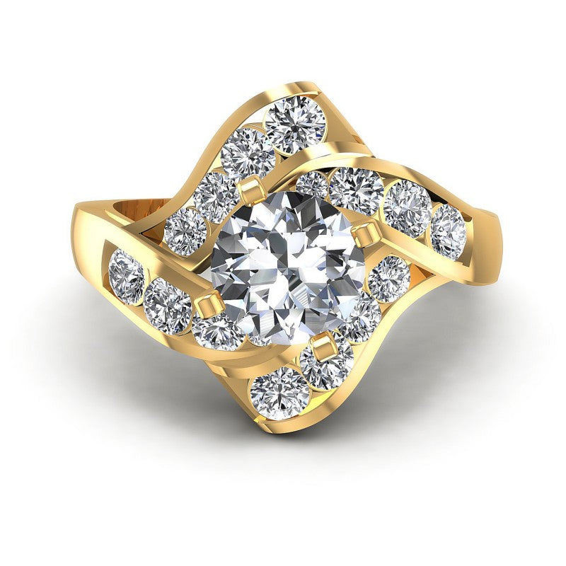 Round Diamonds 1.20CT Engagement Ring in 14KT Yellow Gold