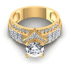 Princess and Round Diamonds 2.10CT Engagement Ring in 14KT Yellow Gold
